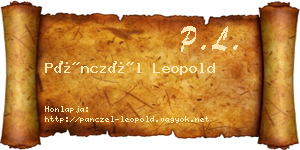 Pánczél Leopold névjegykártya